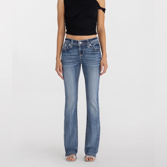 Miss Me Women's Mid Rise Boot Cut Jeans - Picture 1 of 13